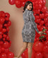 Long Sleeve Ity Bodycon Printed Dress